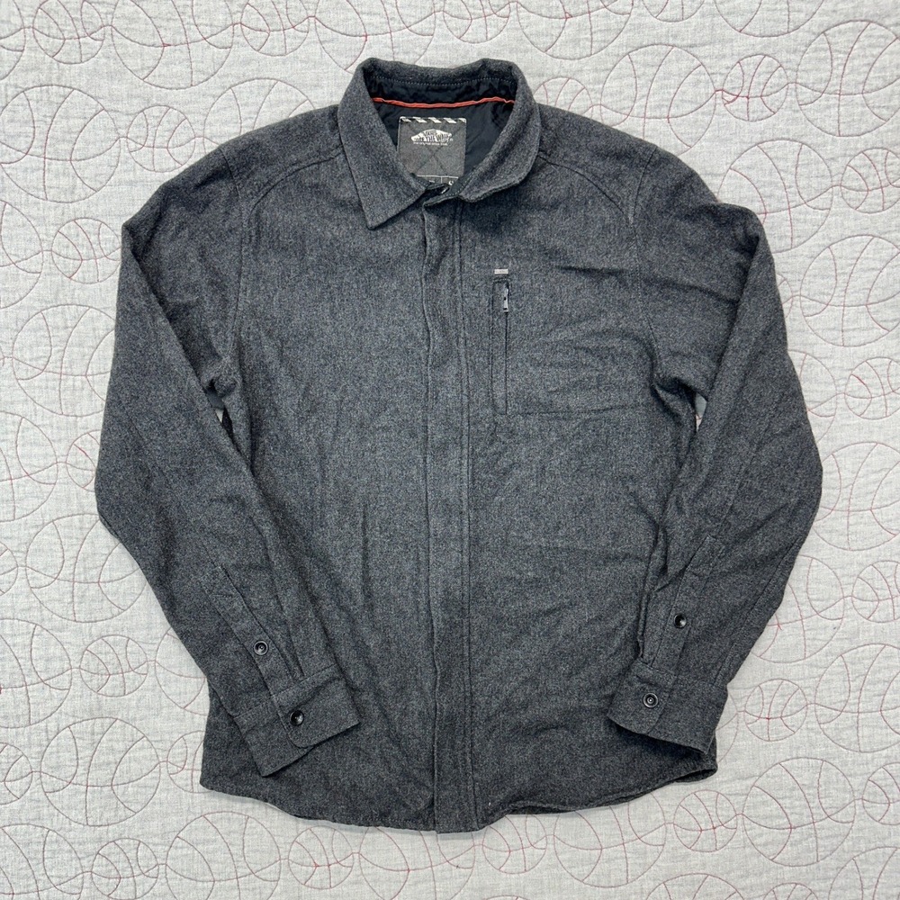 Vans Shirt Jacket Charcoal Gray Wool Blend Zip Up Shacket / Mens Small